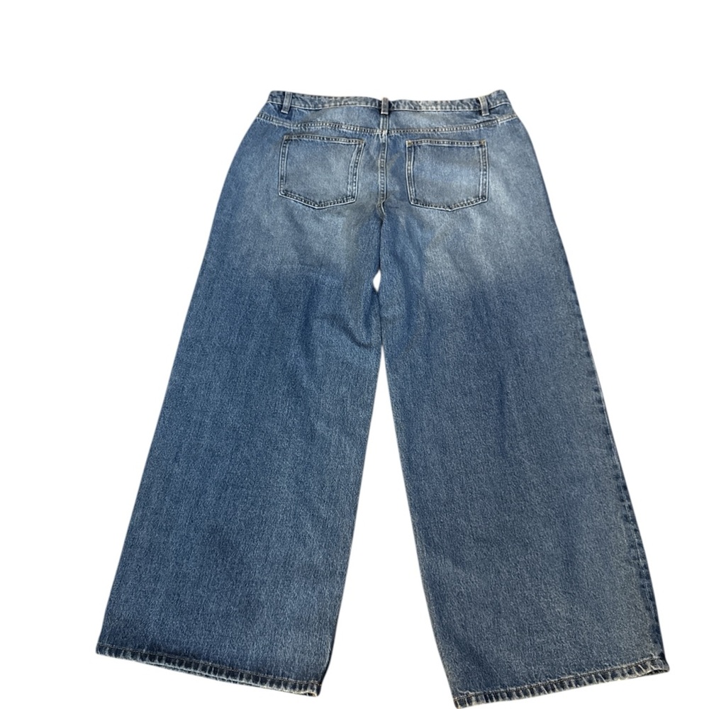 Next Wide Leg Mid Rise Jeans 14 R - Picture 2 of 6